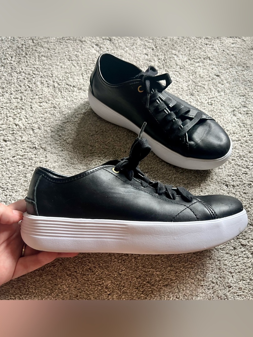 Cole Haan Women's Size 8 Grand Crosscourt Daily Sneakers Black Leather